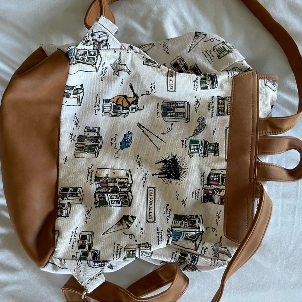 Loungefly Harry Potter Wizarding World Diagon Alley Canvas Backpack - Picture 2 of 2